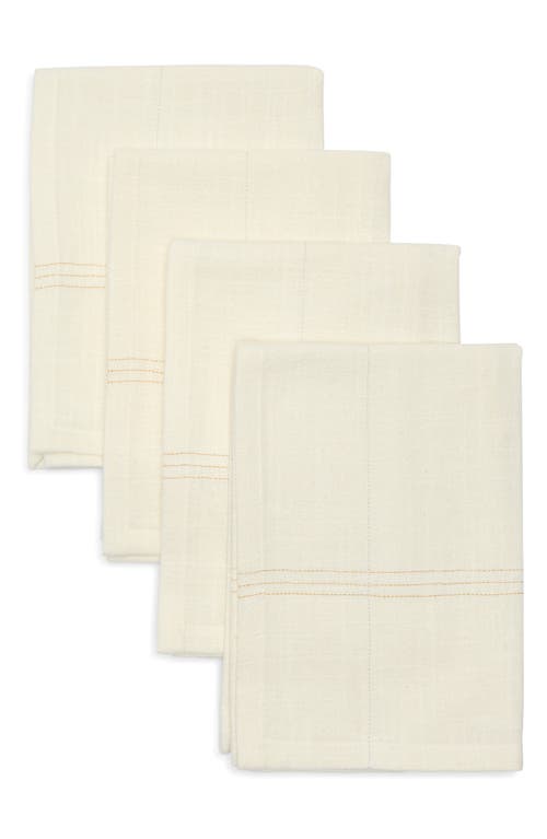 Commune Set Of 4 Handloom Linen Napkins In Neutral