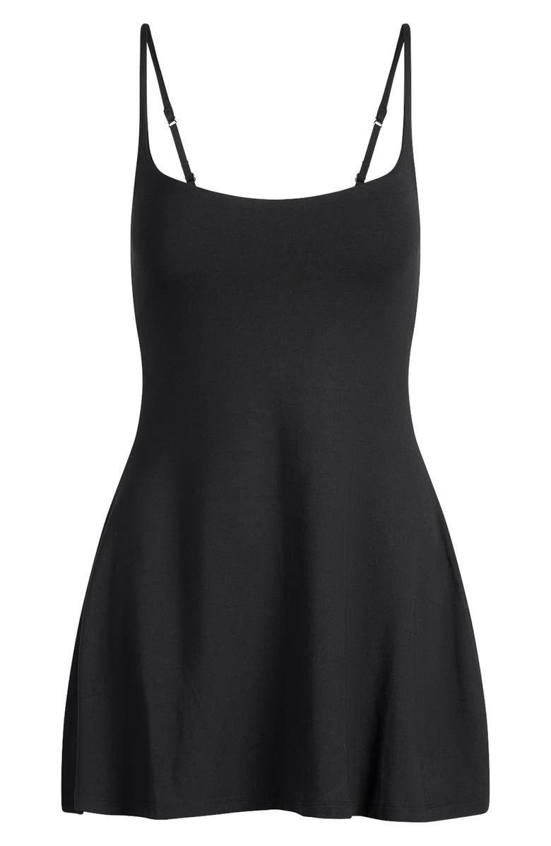 SKIMS Smooth Lounge Scoop Neck Mini Dress, Alternate, color, Obsidian