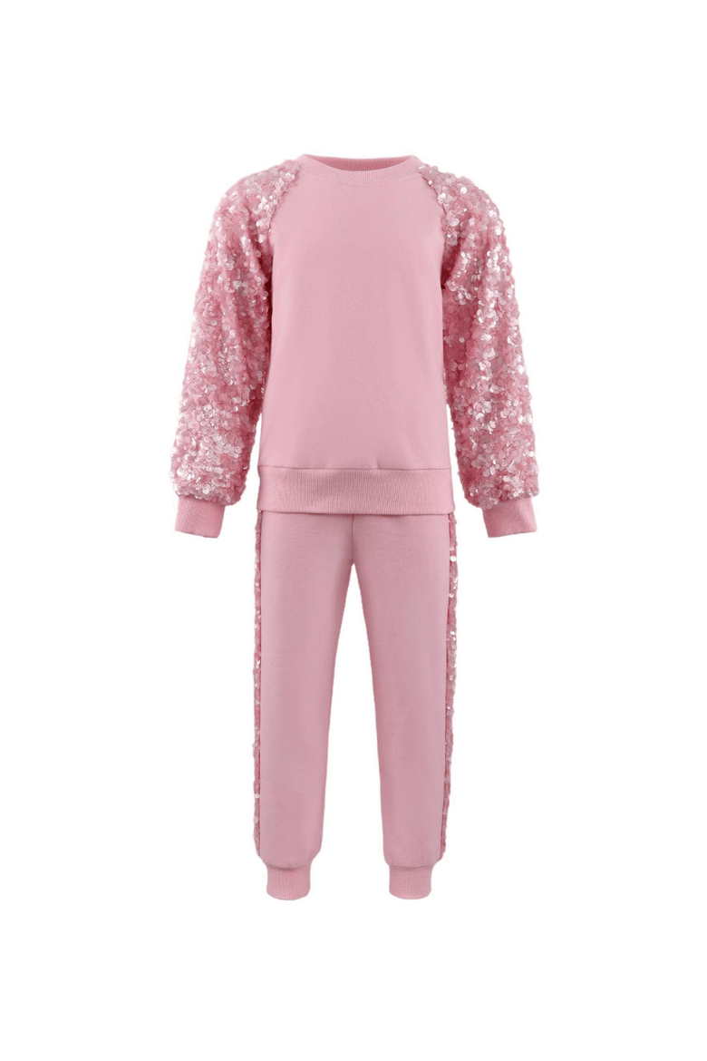 Sequin Joggers Set, Main, color, Pink