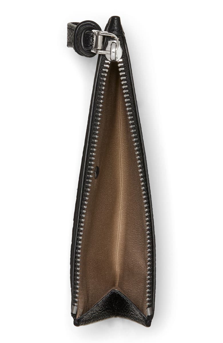 Kate Spade New York loop pebbled leather card case, Alternate, color, Black