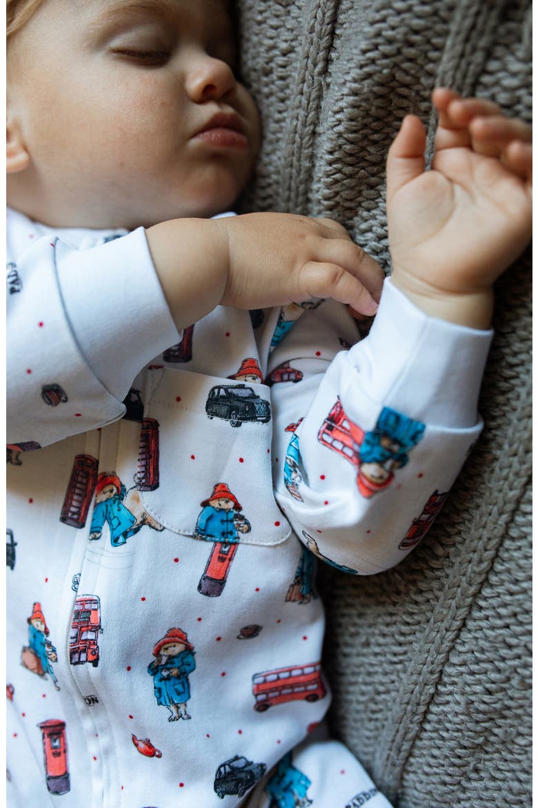 London Paddington Organic Cotton Zip Romper, Alternate, color, LONDON PADDINGTON