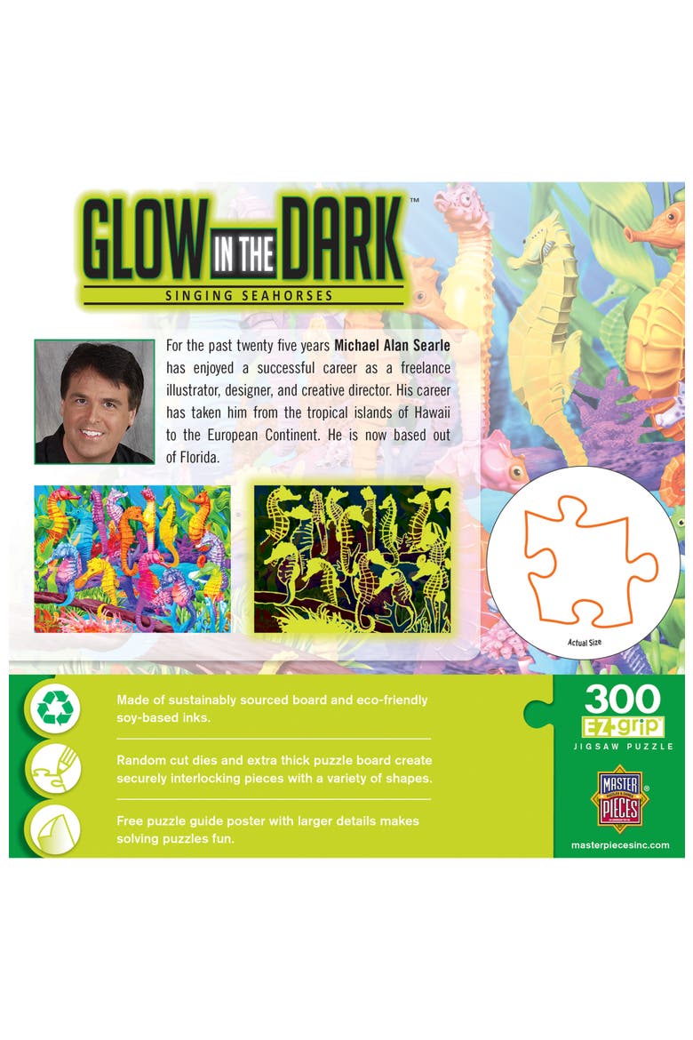 Singing Seahorses 300 Piece Glow Puzzle, Alternate, color, Multicolor