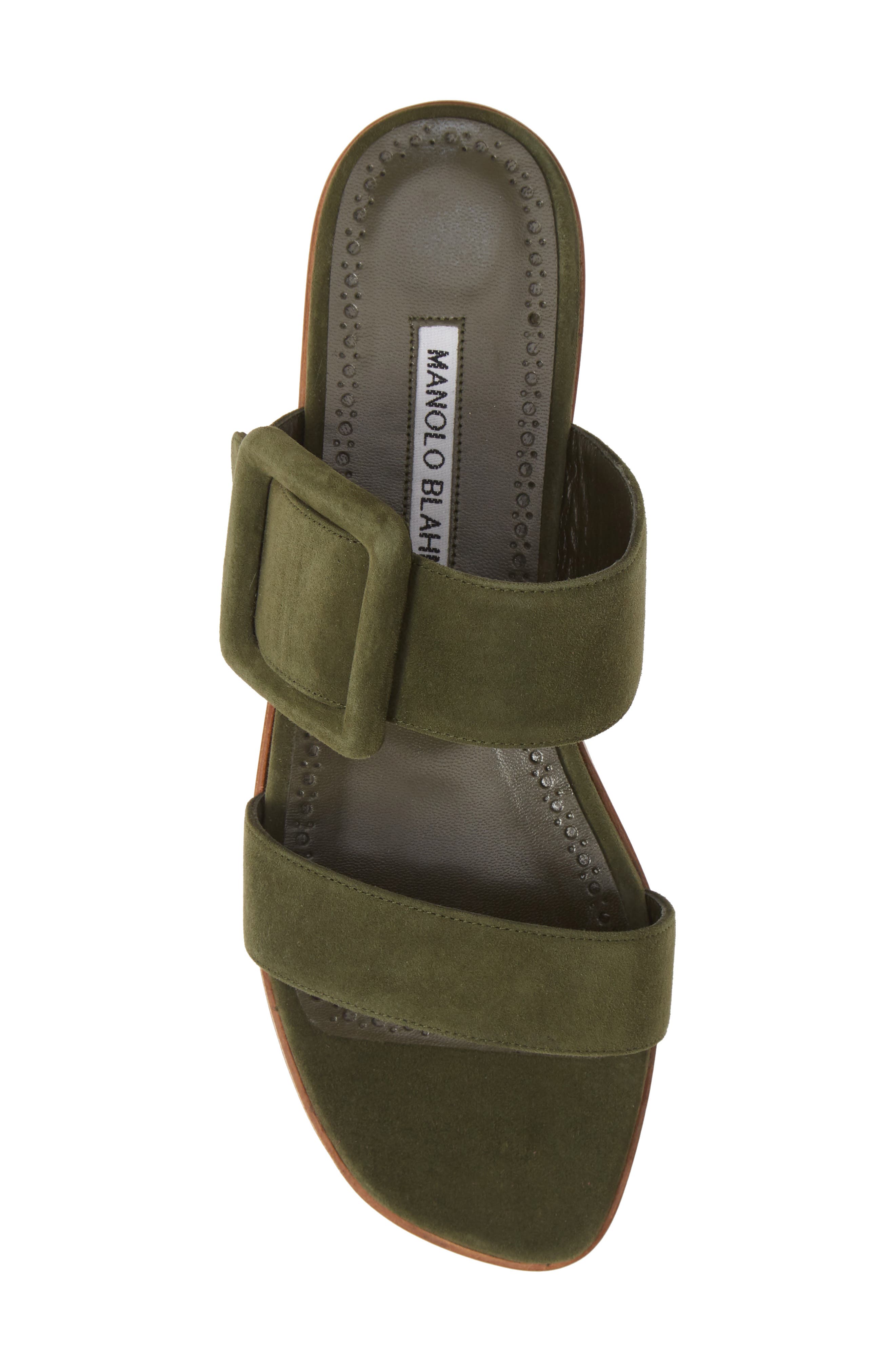 Tituba Buckle Slide Sandal, Alternate, color, MILITARY GREEN SUEDE