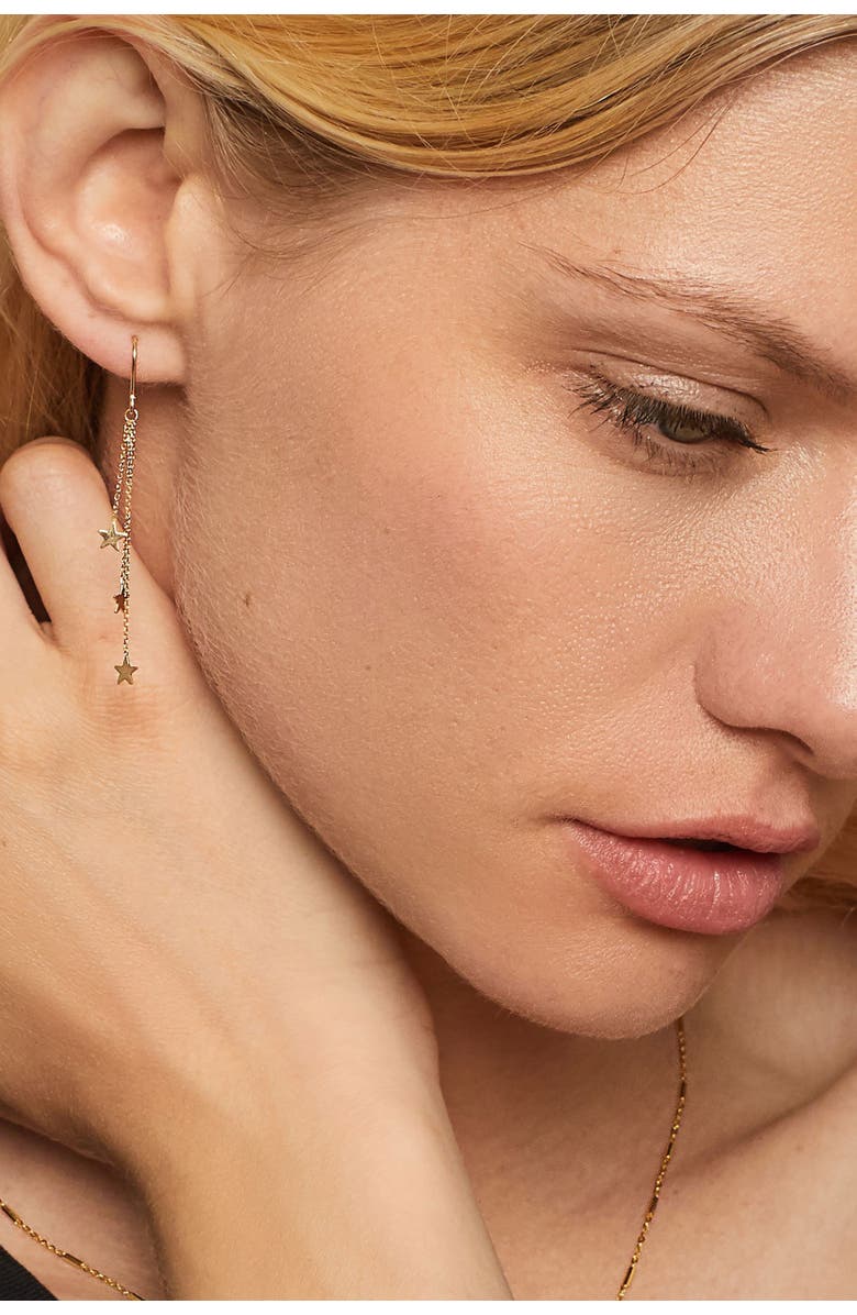 Oradina 14K Yellow Gold Starry Night Drop Earrings, Alternate, color, Yellow Gold