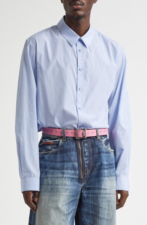 Classic Logo Stripe Button-Up Shirt