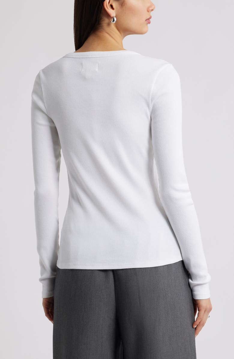 Open Edit Long Sleeve Rib Cardigan, Alternate, color, White