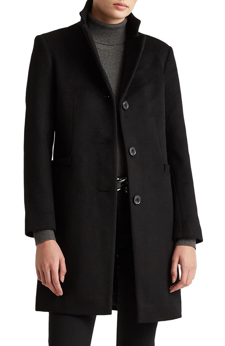 Lauren Ralph Lauren Reefer Wool Blend Coat, Main, color, 