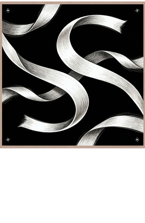 Pure Silk White Ribbon Square Scarf