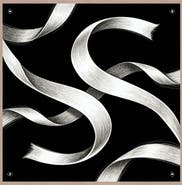SILKSILKY Pure Silk White Ribbon Square Scarf