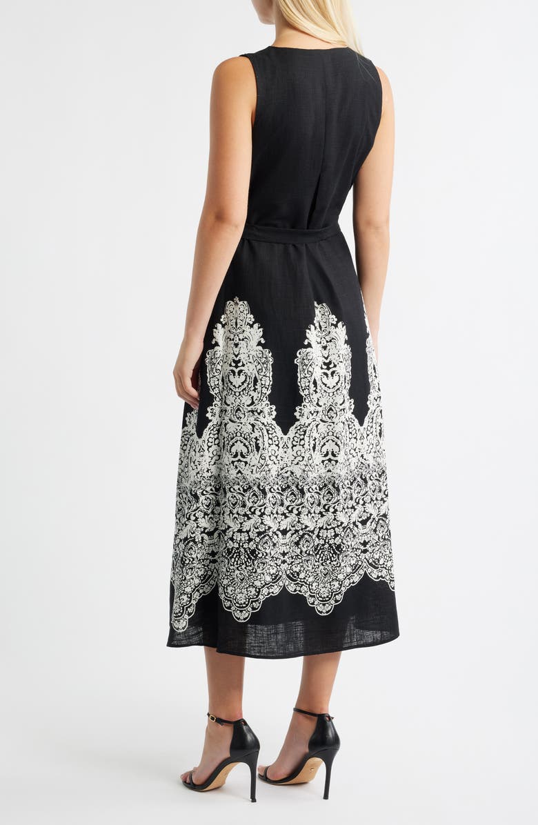 Halogen<sup>®</sup> Tie Waist Sleeveless Maxi Dress, Alternate, color, Rich Black