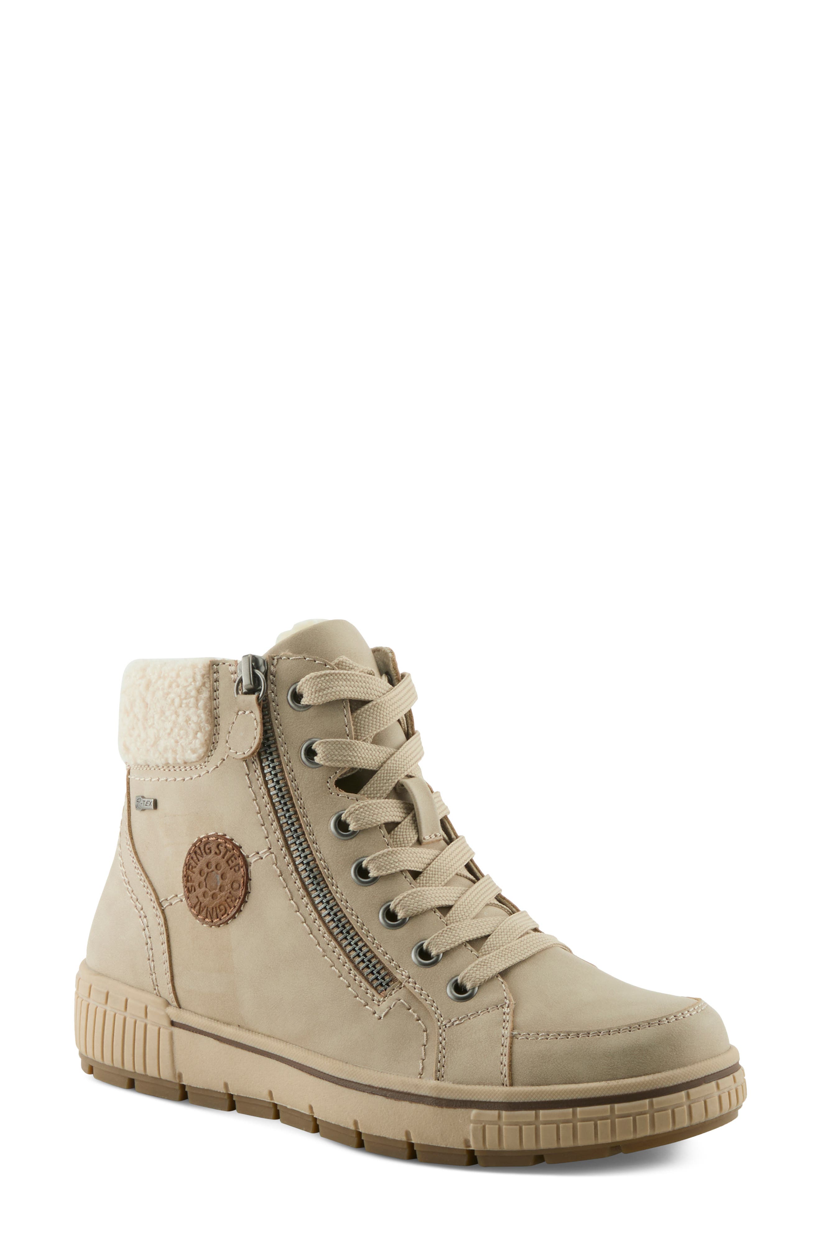 Alps Water Resistant Faux Shearling Sneaker, Main, color, STONE