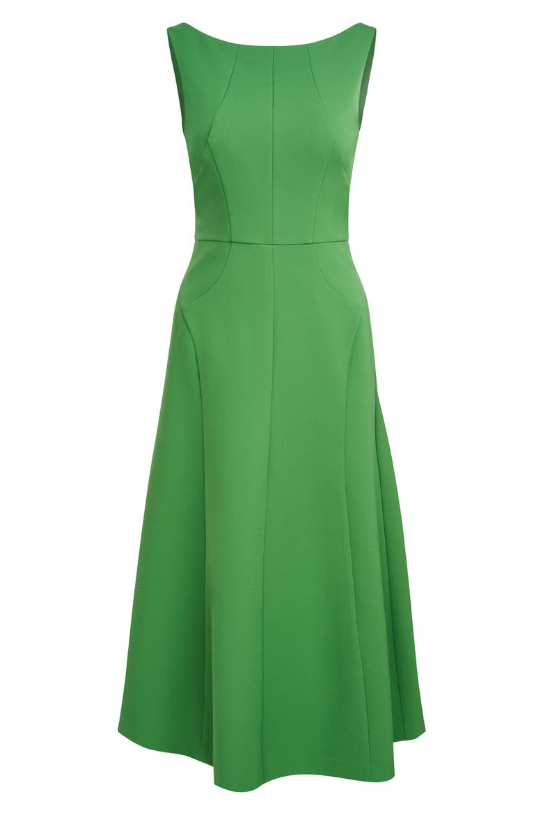 Amari Sleeveless Stretch Crepe Midi Cocktail Dress, Alternate, color, LUSH GREEN