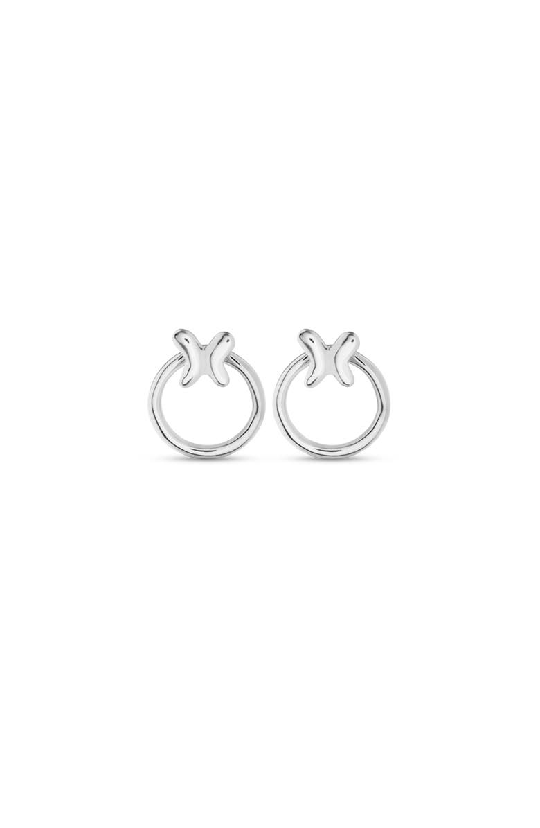 UNODE50 Butterfly Swing Hoops, Main, color, Silver