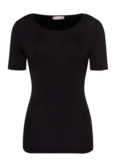 Soft Touch Round Neck Short Sleeve Fitted Top