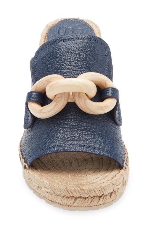 Shop Pedro Garcia Oliveta Wedge Sandal In Navy Petit Grain