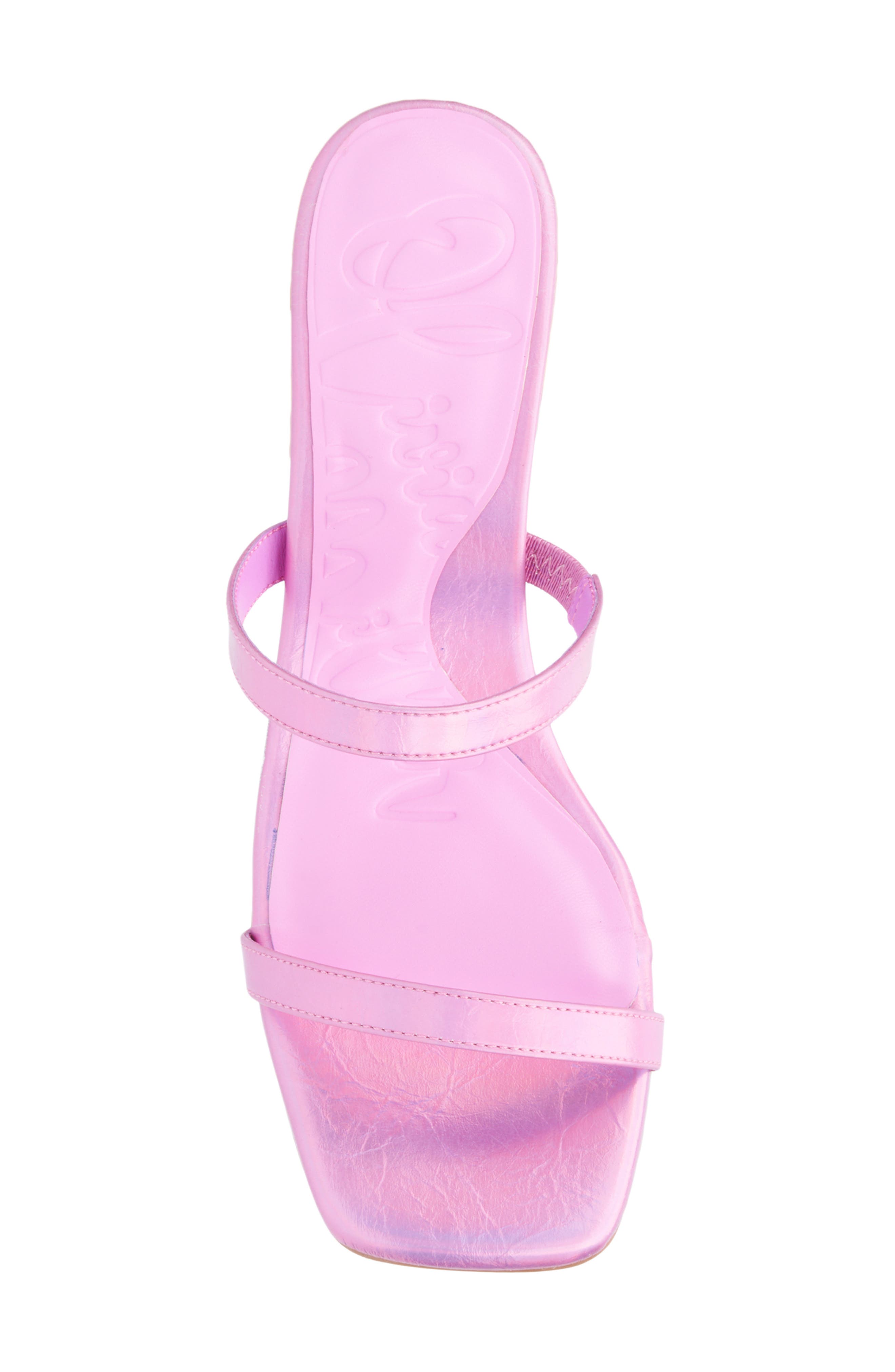 OLIVIA MILLER Lovely Clear Heel Sandal, Alternate, color, Neon Pink