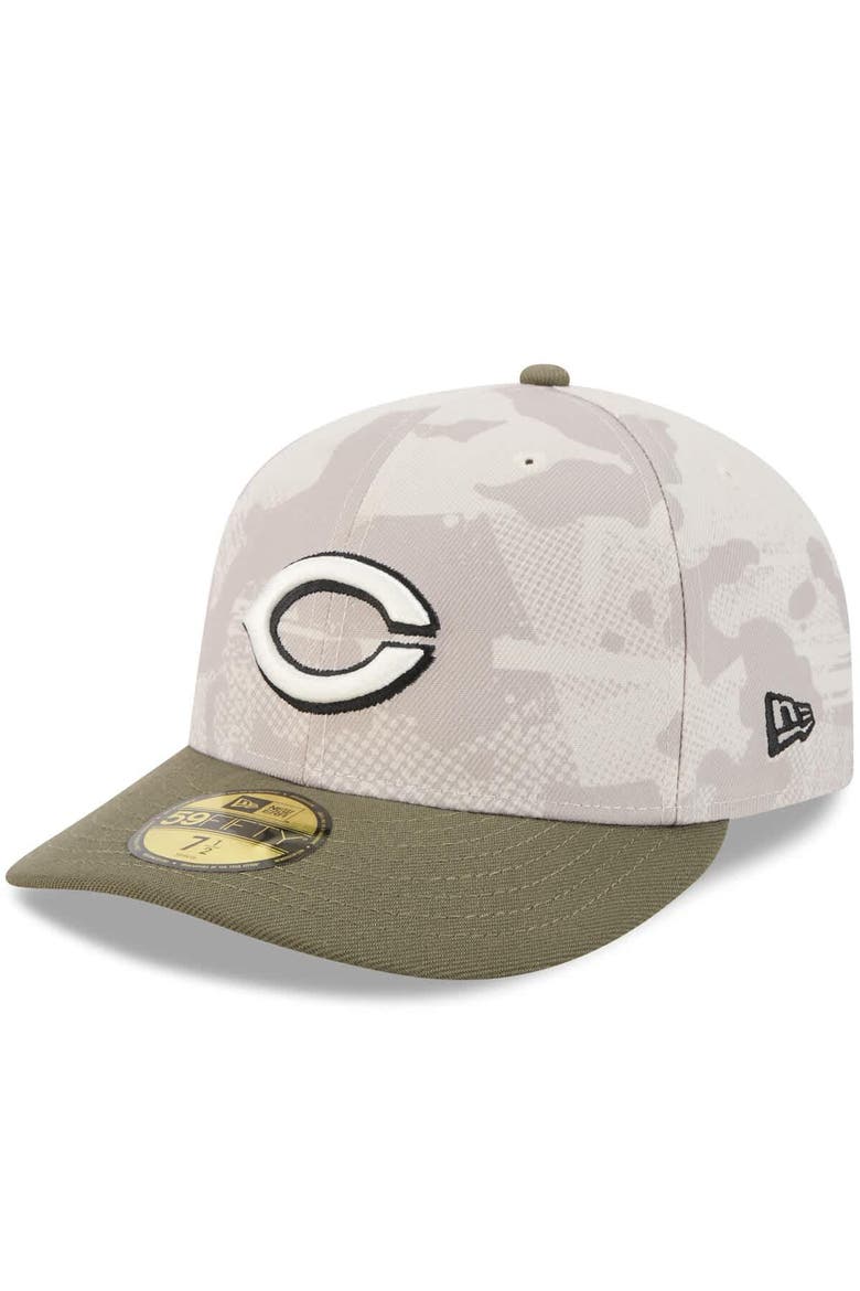 Men's New Era Light Beige/Olive Cincinnati Reds 2025 Armed Forces Day 59FIFTY Fitted Hat, Alternate, color, Light Beige