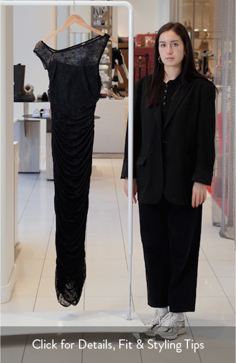 Biona Crystal Floral Lace One-Shoulder Dress, sales video thumbnail