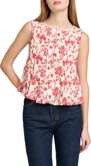 WAYF Romy Floral Pleated Top
