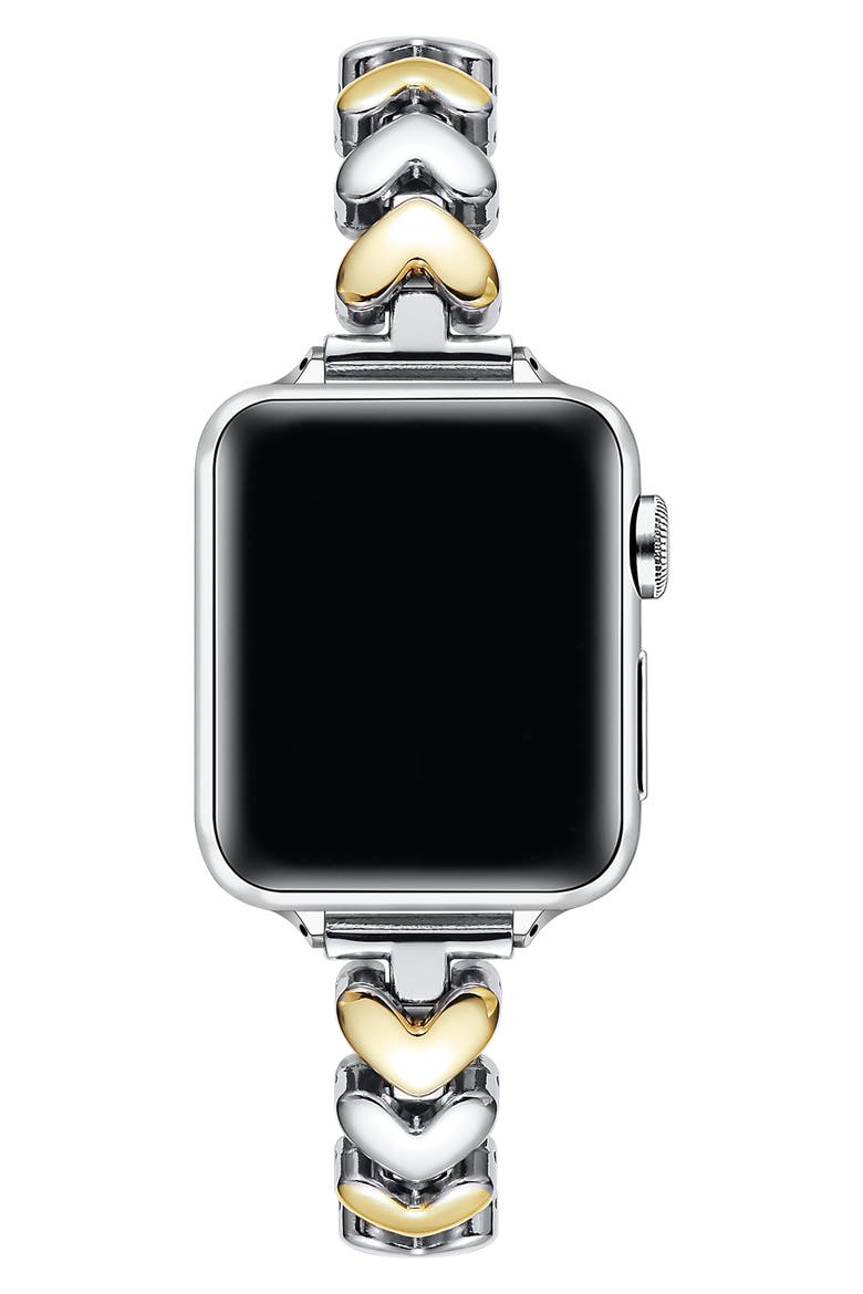 Archer Heart Bracelet Apple Watch® Watchband, Alternate, color, SILVER/GOLD