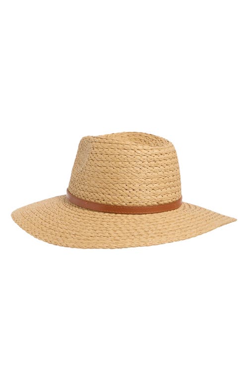 Vince Camuto Horsebit Straw Panama Hat In Tan