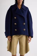 Balenciaga Brushed Wool Peacoat