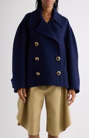 Balenciaga Brushed Wool Peacoat