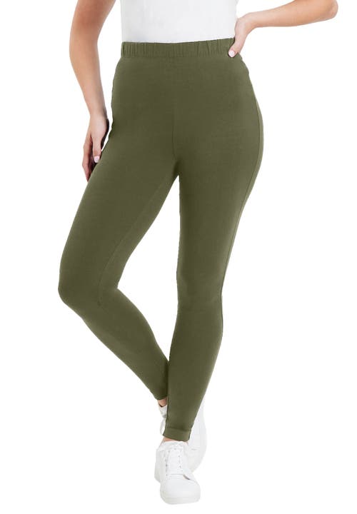 June + Vie Classic Ankle Legging In Green