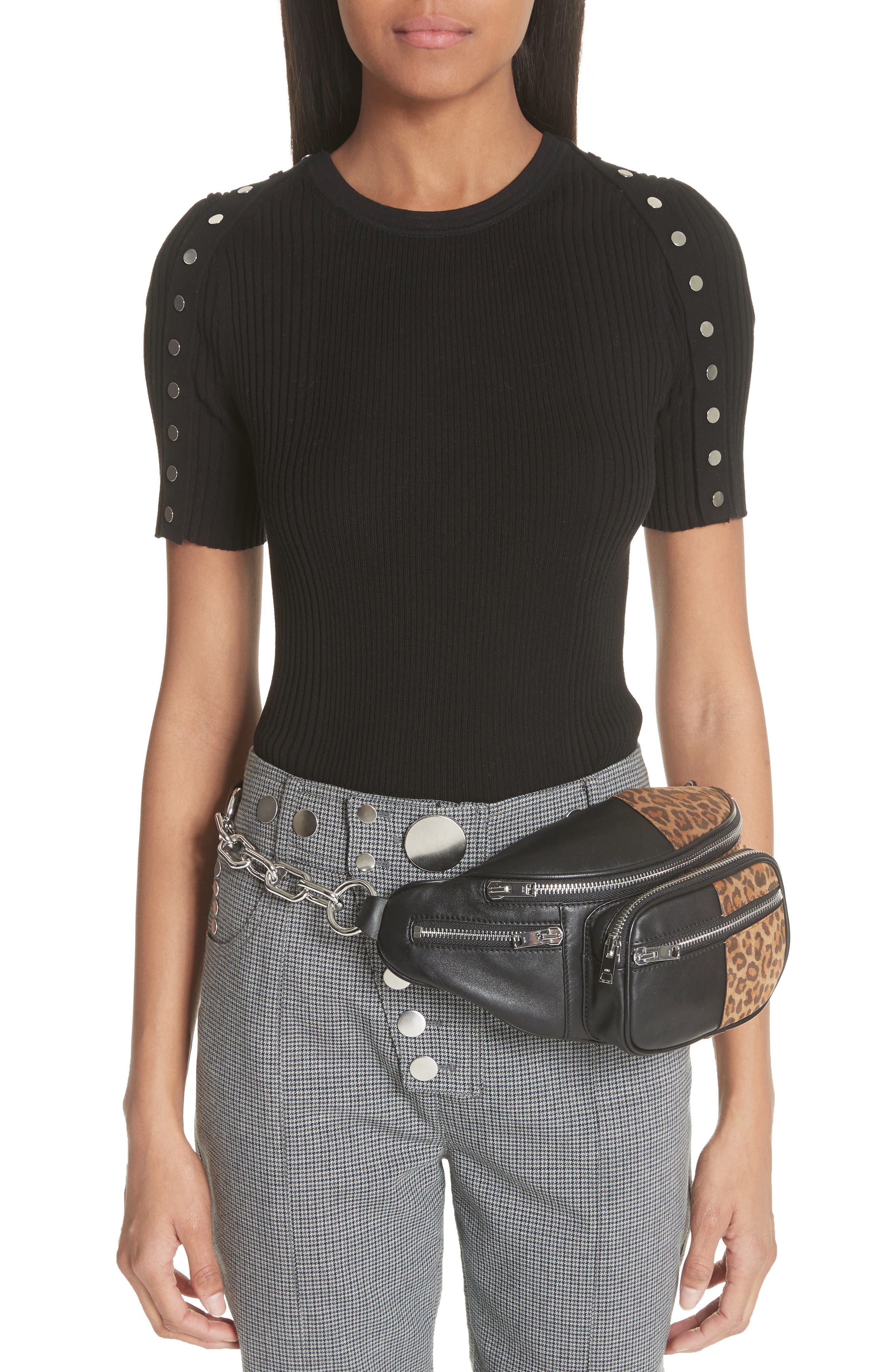 Alexander Wang Attica Leather Fanny Pack, Alternate, color, 