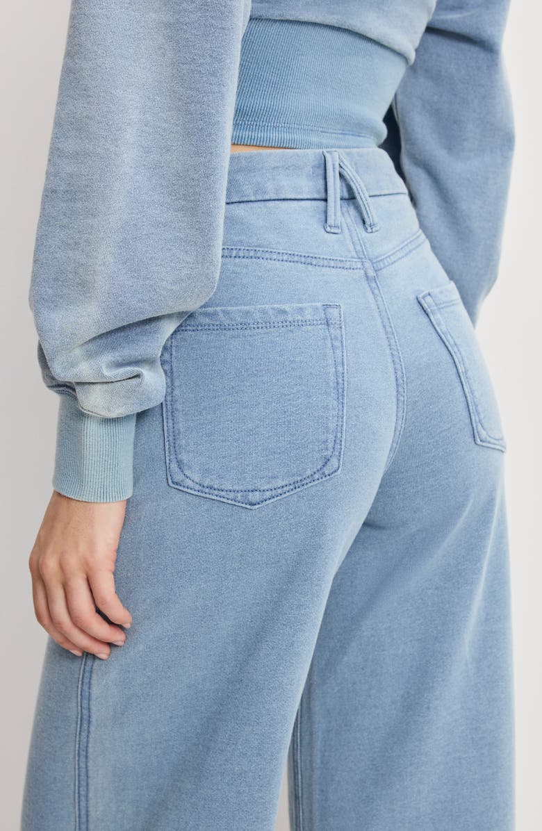 Good American Jeanius Good Skate High Waist Crop Wide Leg Jeans, Alternate, color, Indigo1157