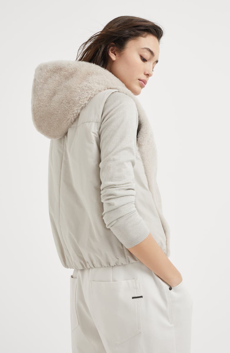 Brunello Cucinelli Hooded sweater vest, Alternate, color, 