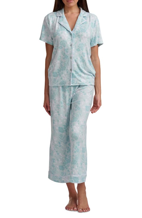 Notch Collar Crop Pajamas