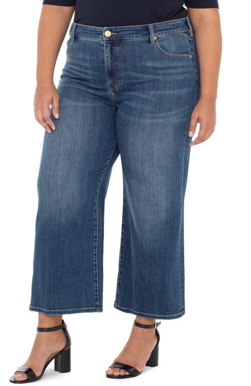Liverpool Los Angeles Stride High Waist Crop Wide Leg Jeans In Blue