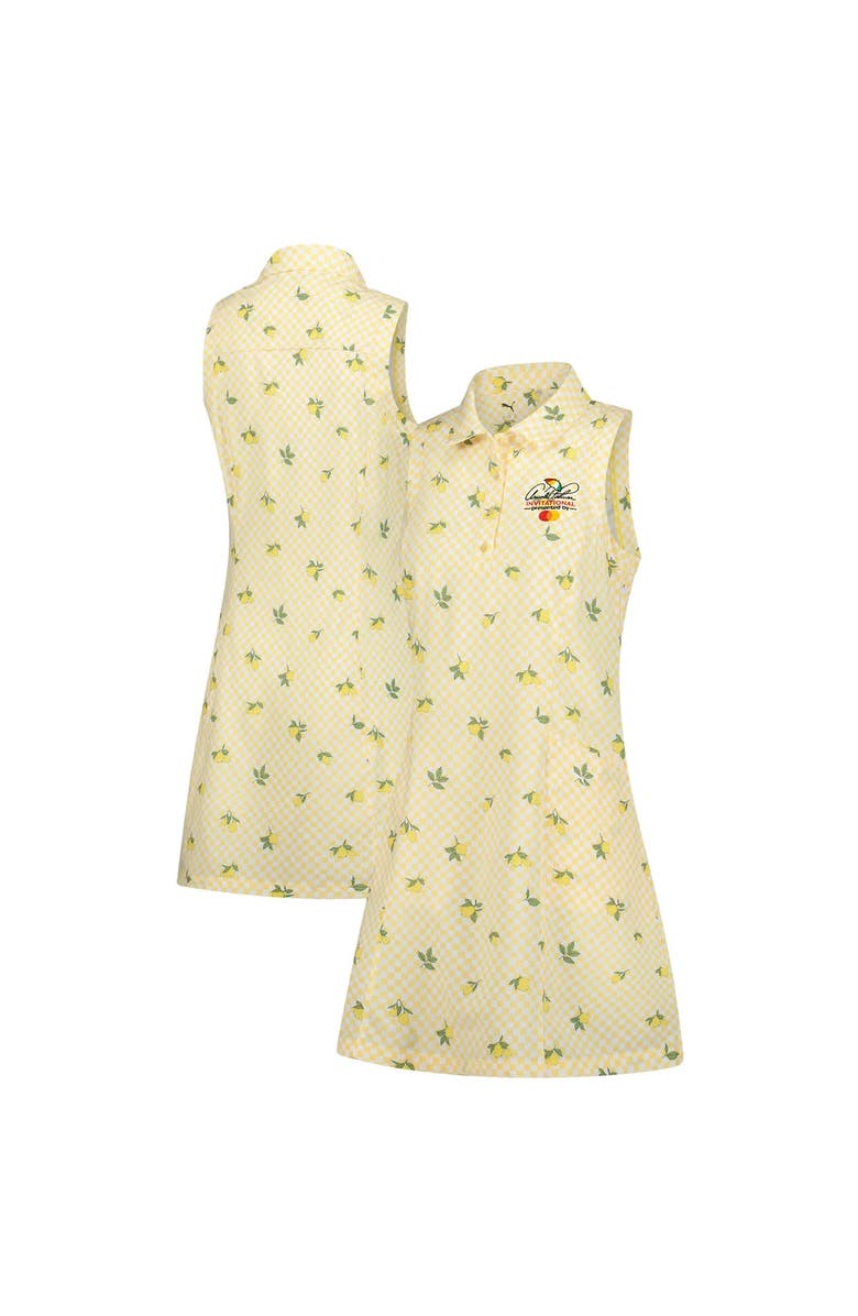 PUMA Women's Puma  Yellow Arnold Palmer Invitational Lemons Woven Dress, Alternate, color, 