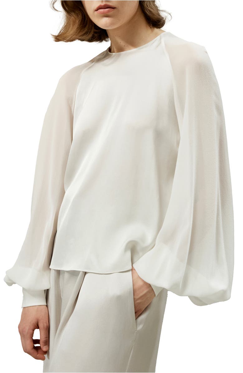 Lilysilk Silk Blouse with Raglan Sleeves, Main, color, Natural White