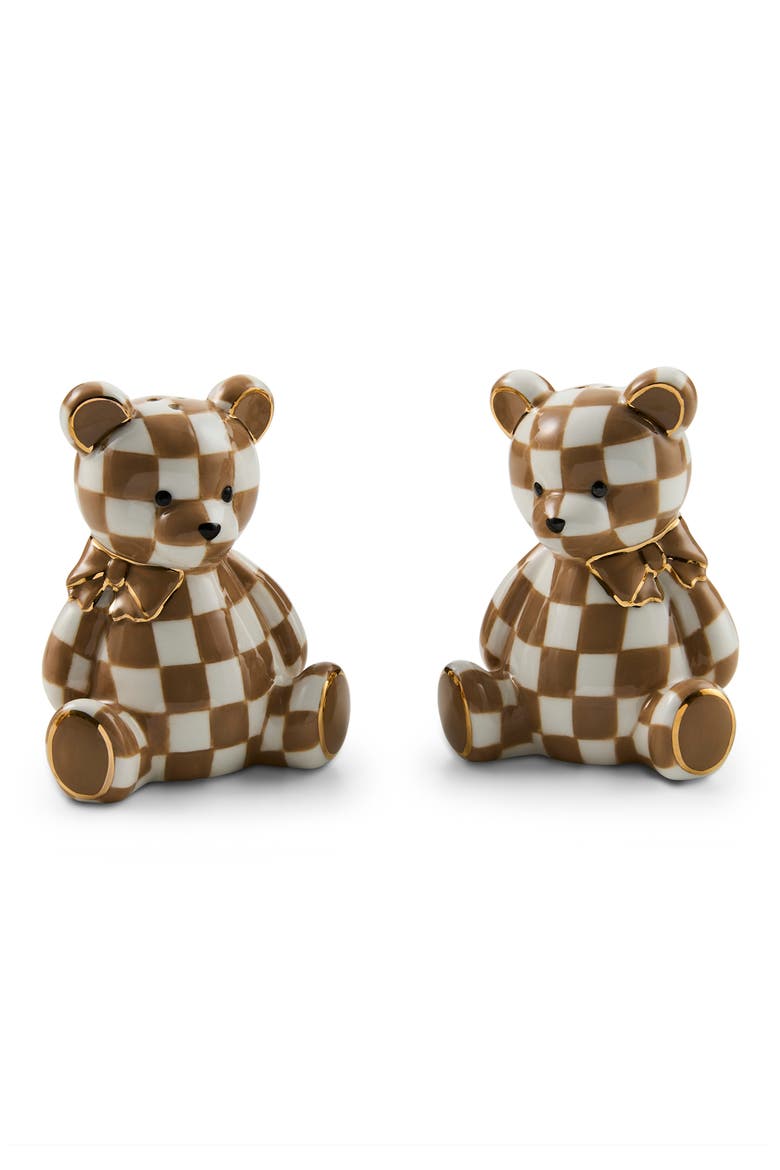 Mocha Bear Salt & Pepper Shaker Set, Main, color, BROWN