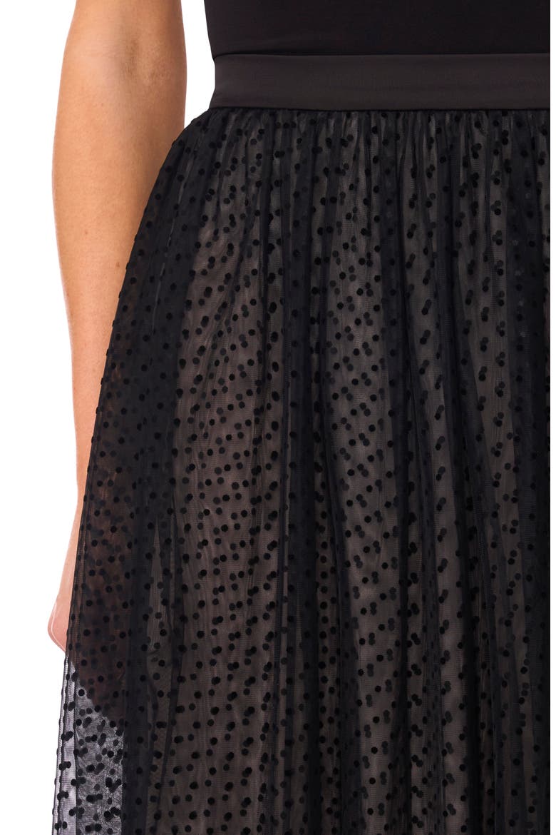 Swiss Dot Tulle Midi Skirt, Alternate, color, RICH BLACK