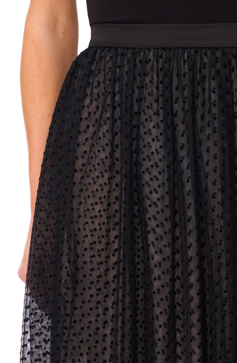 CeCe Swiss Dot Tulle Midi Skirt, Alternate, color, Rich Black