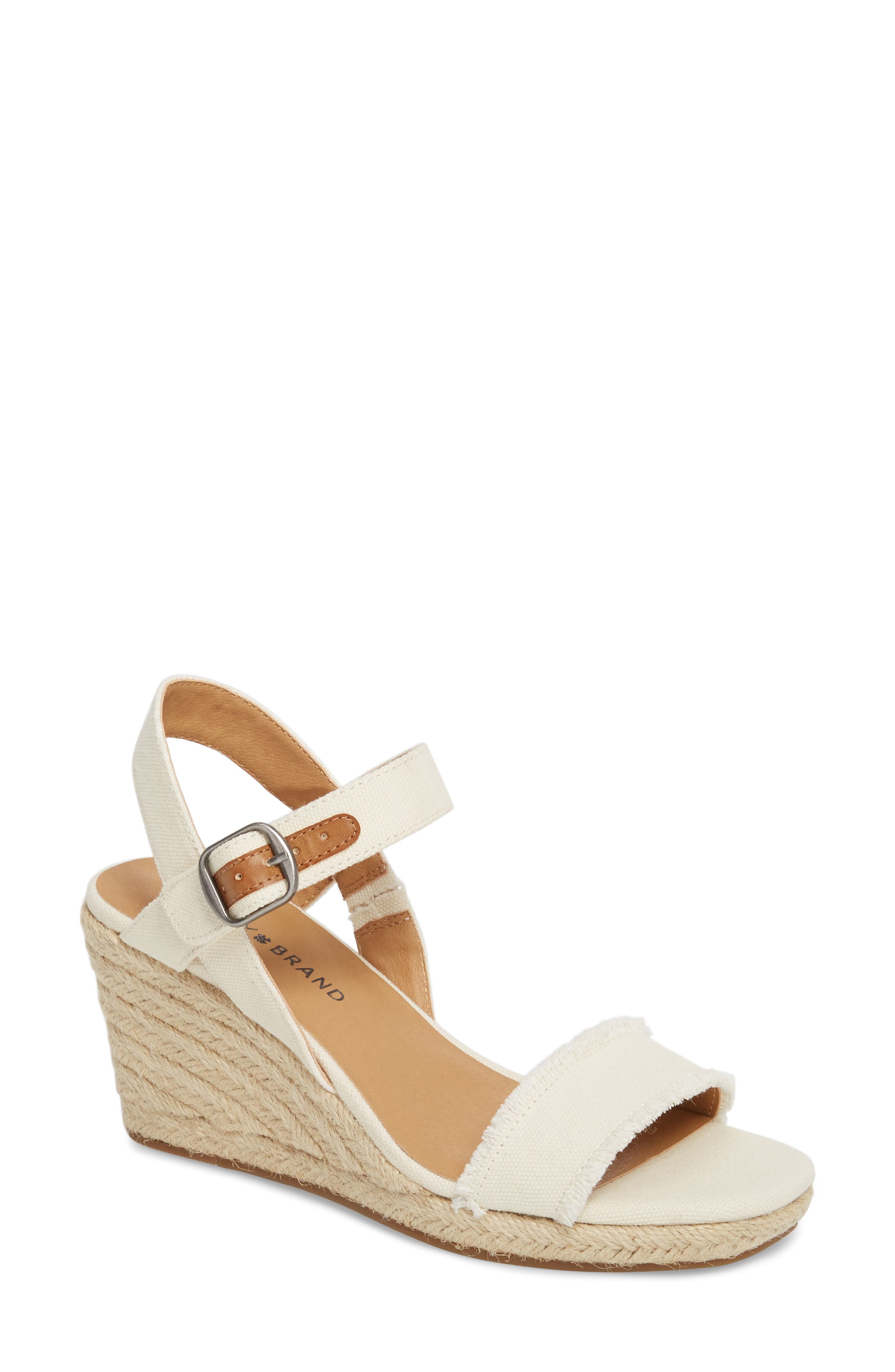 Marceline Squared Toe Wedge Sandal, Main, color, MILK LEATHER