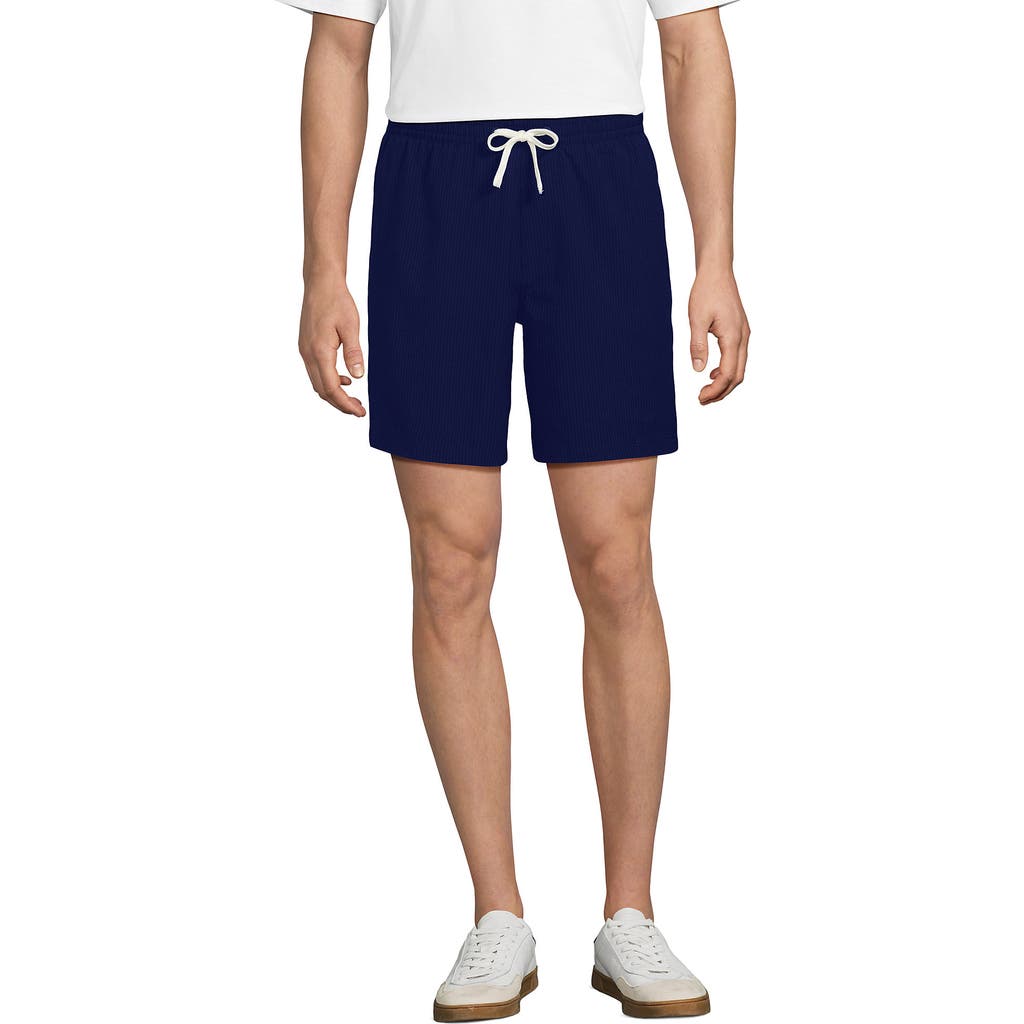 LANDS' END LANDS' END 7" SEERSUCKER BEACH TO BOARDWALK PULL ON SHORTS