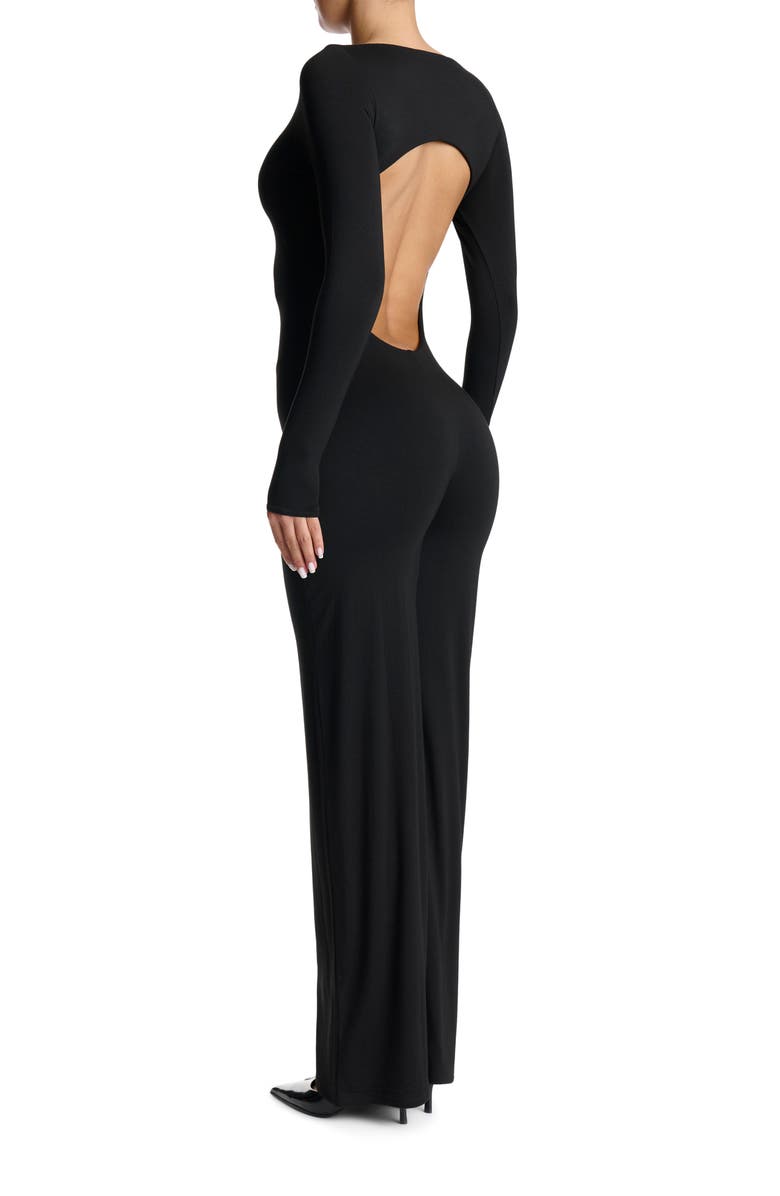 Naked Wardrobe Open Back Long Sleeve Jumpsuit, Alternate, color, 