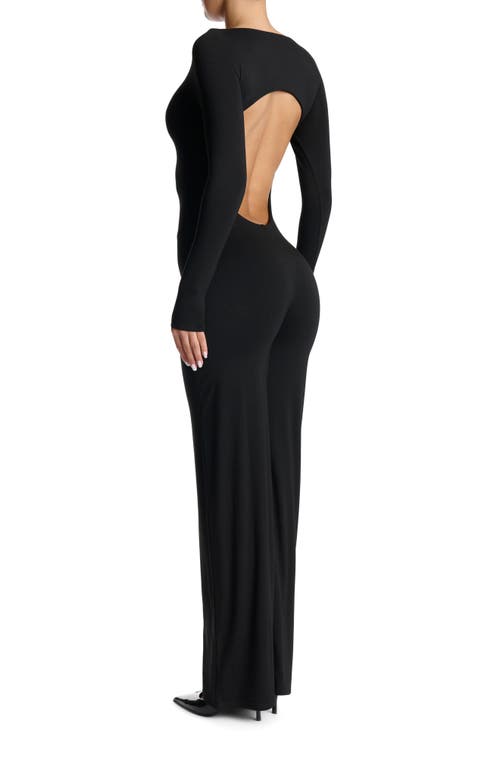 Naked Wardrobe Open Back Long Sleeve Jumpsuit In Black