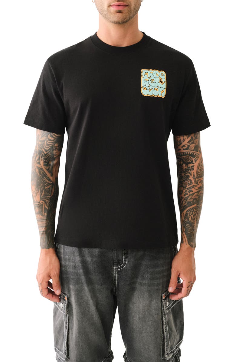 True Religion Dove Tour Graphic T-Shirt, Main, color, Jet Black