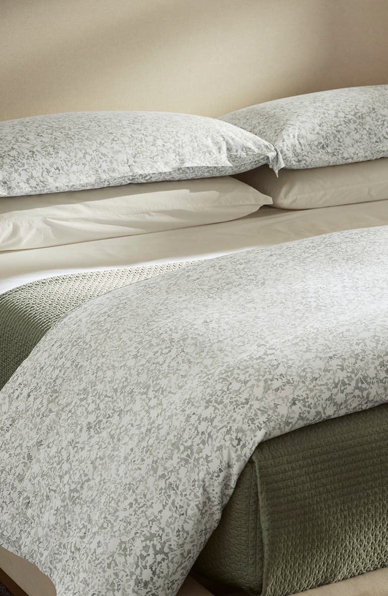 Boll & Branch Signature Garden Print Hemmed Organic Cotton Duvet Cover & Shams Set, Alternate, color, Meadow