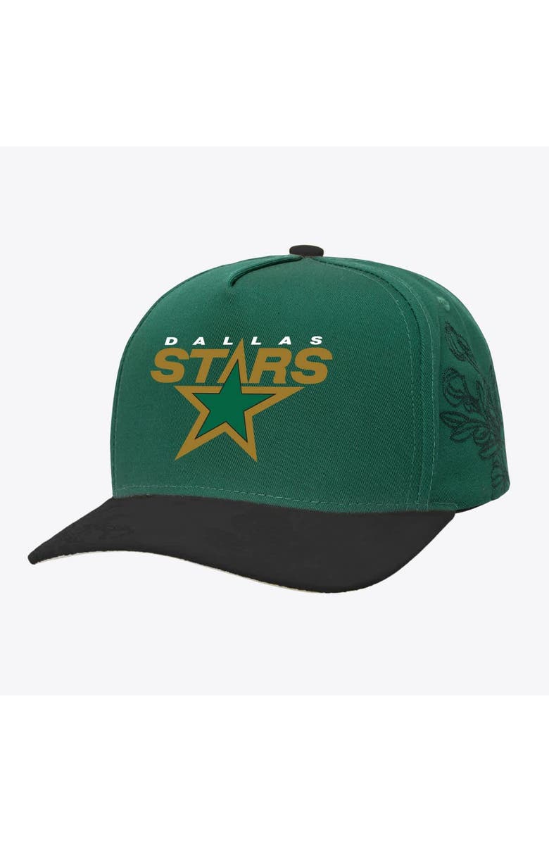 Mitchell & Ness Green/Black Dallas Stars May Flowers Pro Crown Adjustable Hat, Main, color, Green