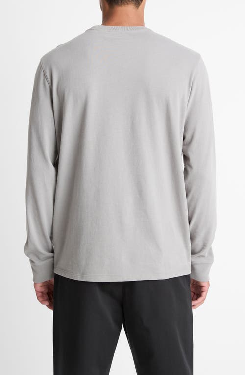 Vince Long Sleeve Sueded Jersey Top In Gray