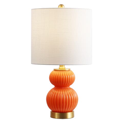 Daphne Ribbed Metal/Glass LED Table Lamp