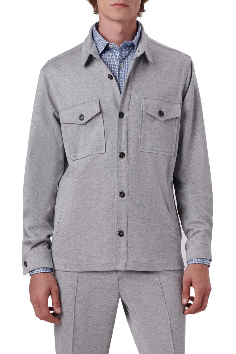 Double Knit Shirt Jacket, Main, color, PLATINUM
