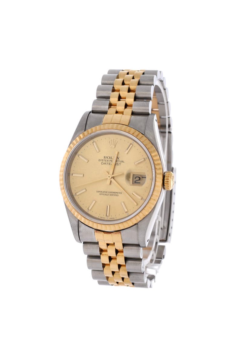 Oyster Perpetual Datejust Automatic Watch Stainless Steel and Yellow Gold 36, Alternate, color, Metallic Silver