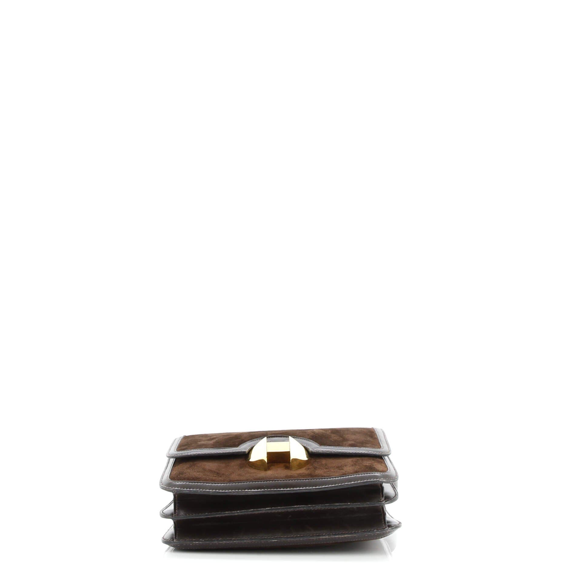 Pre-Owned Hermes 2002 Shoulder Bag Doblis Suede with Evercalf 20, Alternate, color, 